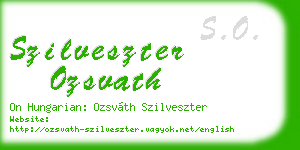 szilveszter ozsvath business card