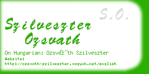 szilveszter ozsvath business card